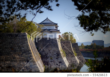 beautiful of old tradition building in osaka city 55428613