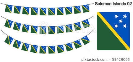 花環矢量標誌（彩旗花環）與所羅門群島的旗幟 55429095
