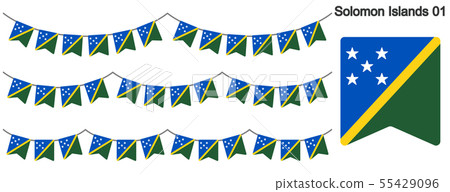 花環矢量標誌(彩旗花環)與所羅門群島的旗幟 花環矢量標誌(彩旗花環)與所羅門群島的旗幟 55429096