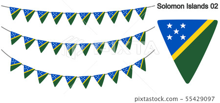 花環矢量標誌(彩旗花環)與所羅門群島的旗幟 花環矢量標誌(彩旗花環)與所羅門群島的旗幟 55429097