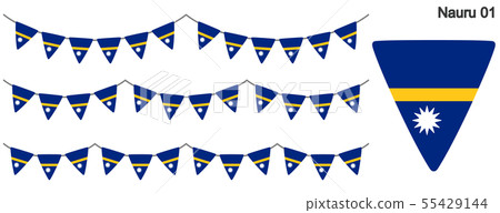 Garland of Nauru flag vector data (bunting garland) 55429144