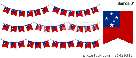 Garland of Samoa flag vector data (bunting garland) 55429315