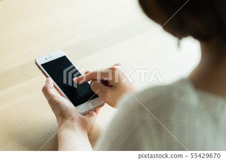 有智能手機的女性手 55429670