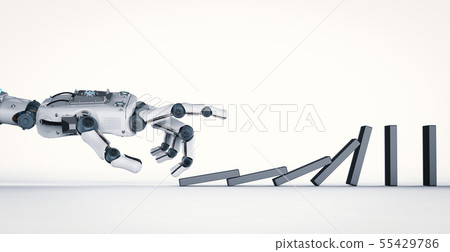 robotic hand collapse dominoes robotic hand collapse dominoes 55429786