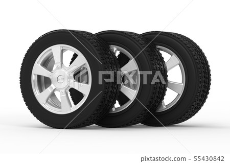 black tire with alloy wheel 55430842