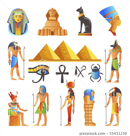 Egypt culture symbols vector isolated icons of Egypt culture symbols vector isolated icons of 55431230