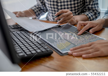Programmer working in a software development and 55432211