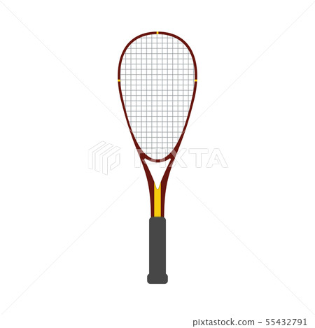 Vector squash racquet sport red icon isolated 55432791