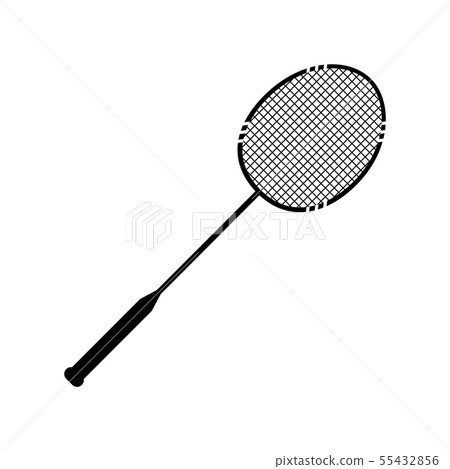 Single black badminton racket isolated on white background. Single black badminton racket isolated on white background. 55432856