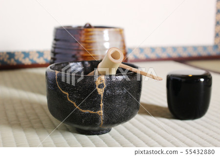 抹茶茶杯和茶道交付（橫向位置） 55432880