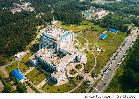Gomel, Belarus. Aerial View OF Building Of Republican Scientific Center For Radiation Medicine And Gomel, Belarus. Aerial View OF Building Of Republican Scientific Center For Radiation Medicine And 55433106