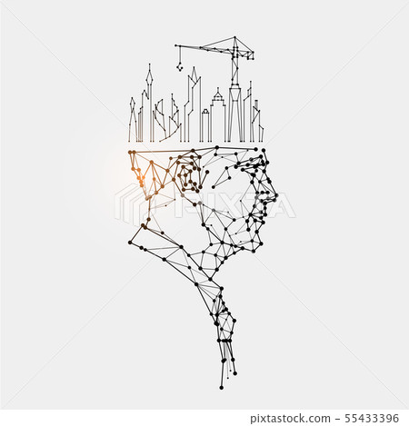 The particles, geometric art, line and dot of The particles, geometric art, line and dot of 55433396