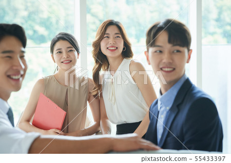 Male and female business team Male and female business team 55433397
