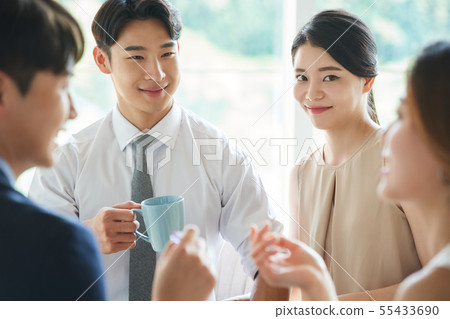 Male and female business team Male and female business team 55433690