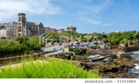 view of the port of Biarritz, France 55433964