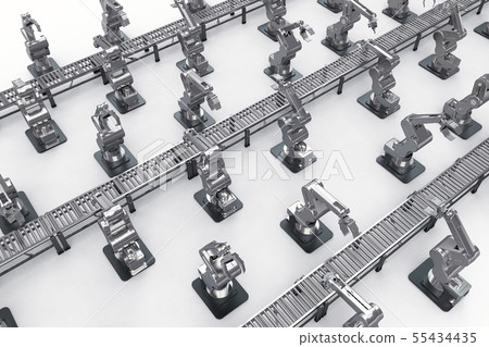 robotic arm with conveyor line 55434435
