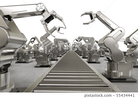 robotic arm with conveyor line 55434441