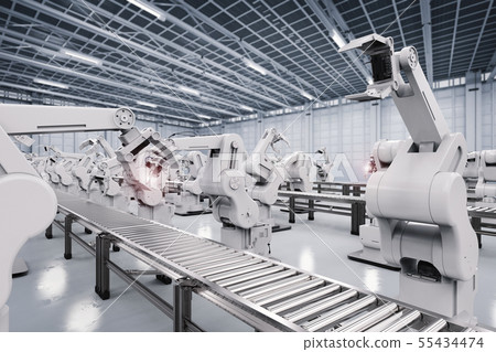 robotic arm with conveyor line 55434474