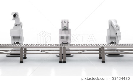 robotic arm with conveyor line 55434480