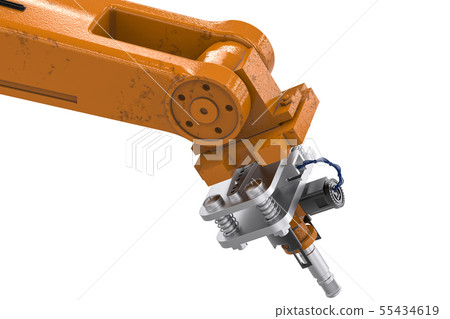 welding robotic arm isolated on white welding robotic arm isolated on white 55434619
