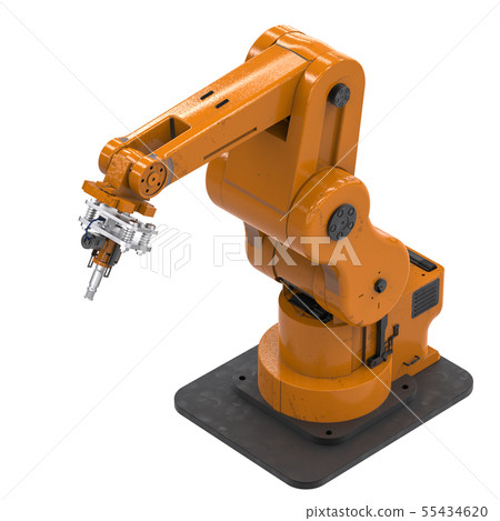 welding robotic arm isolated on white 55434620