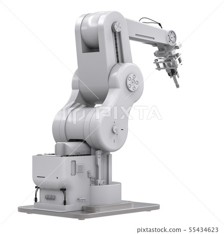 welding robotic arm isolated on white 55434623