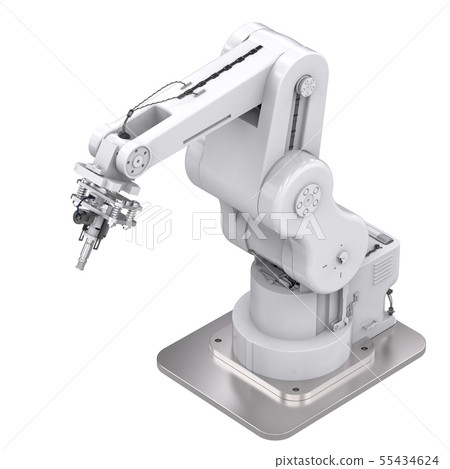 welding robotic arm isolated on white welding robotic arm isolated on white 55434624
