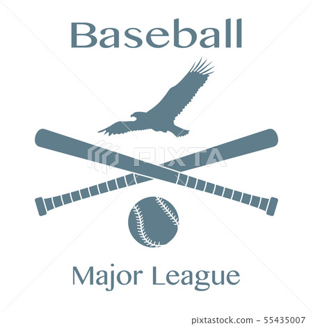 Baseball bats, ball and eagle Vector illustration 55435007