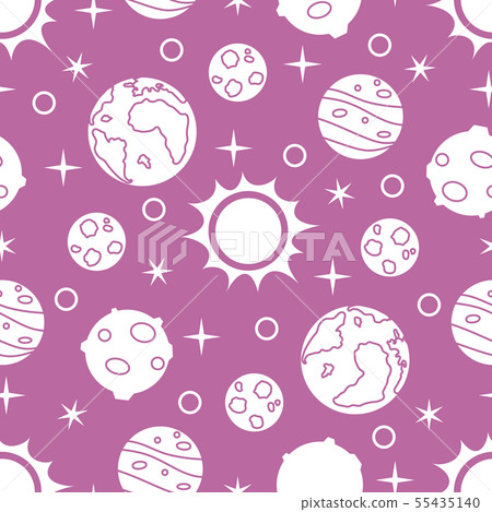 Seamless pattern with sun, planets, stars Space Seamless pattern with sun, planets, stars Space 55435140