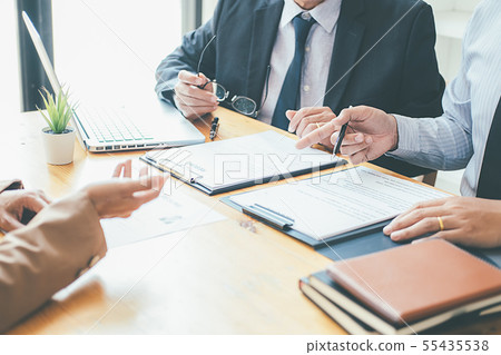 Attractive young business woman in a job interview 55435538