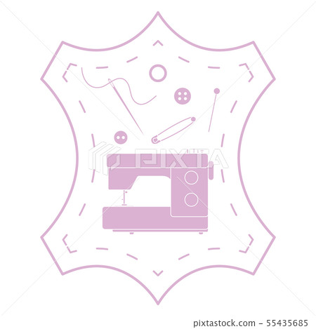 Illustration with tools and accessories for sewing 55435685