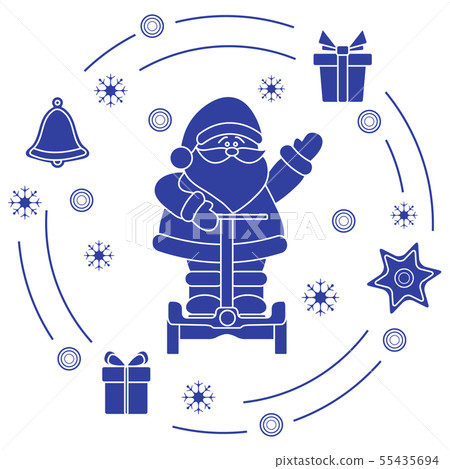 Santa Claus, gifts, bell, gingerbread Santa Claus, gifts, bell, gingerbread 55435694