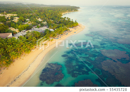 Top view of tropical beach 55435728