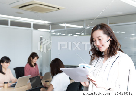Business woman, meeting, hands free Business woman, meeting, hands free 55436012