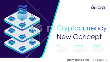 Libra new cryptocurrency web template design  55436097