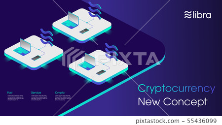 Libra new cryptocurrency web template design  55436099
