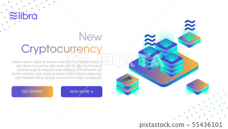 Libra new cryptocurrency web template design  55436101