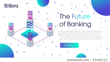 Libra new cryptocurrency web template design  55436112