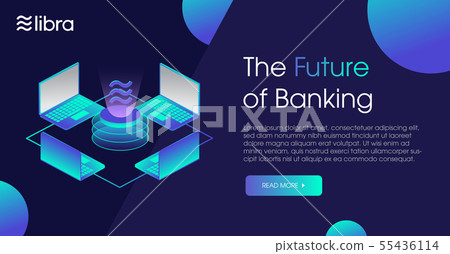 Libra new cryptocurrency web template design  55436114