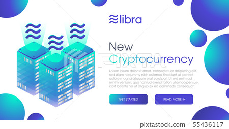 Libra new cryptocurrency web template design  55436117