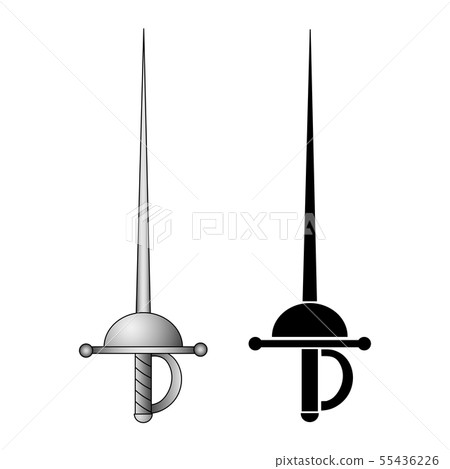 Rapier. Medieval Weapon. Vector Illustration 55436226
