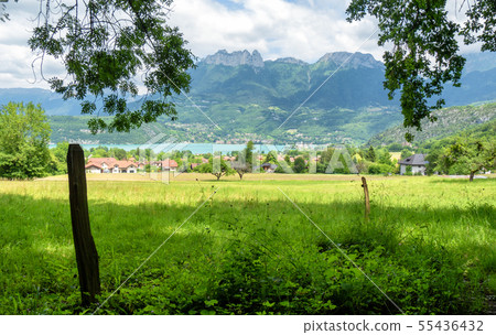 view of Lake Annecy in the French Alps 55436432