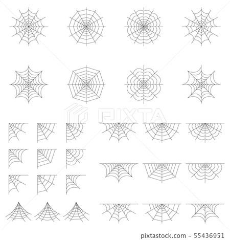 Set of spider web isolated on white background. Set of spider web isolated on white background. 55436951