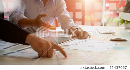 Creative designer drawing website ux app Creative designer drawing website ux app 55437067