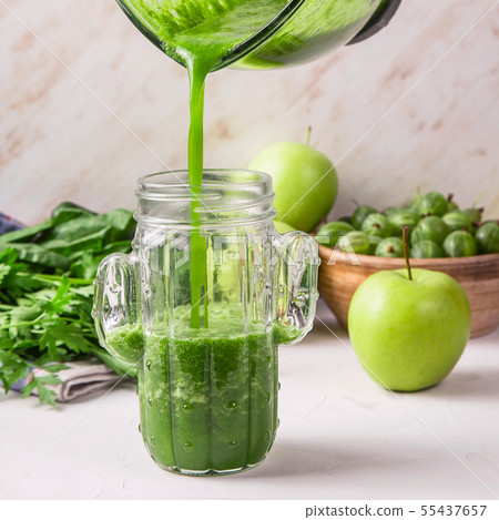 Healthy nutrition and detox from green raw food 55437657