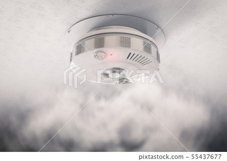 smoke detector on ceiling 55437677