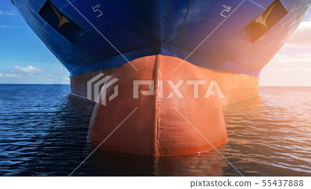 Close up of ships bow of container ship at sea 55437888