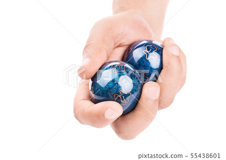 Male hand holding Baoding balls Male hand holding Baoding balls 55438601