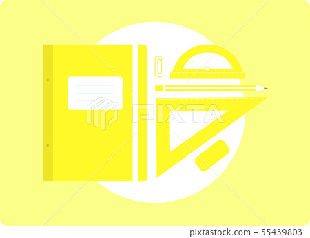 School supplies in yellow School supplies in yellow 55439803