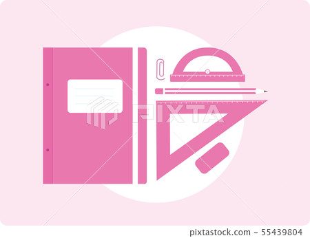 School supplies in pink 55439804